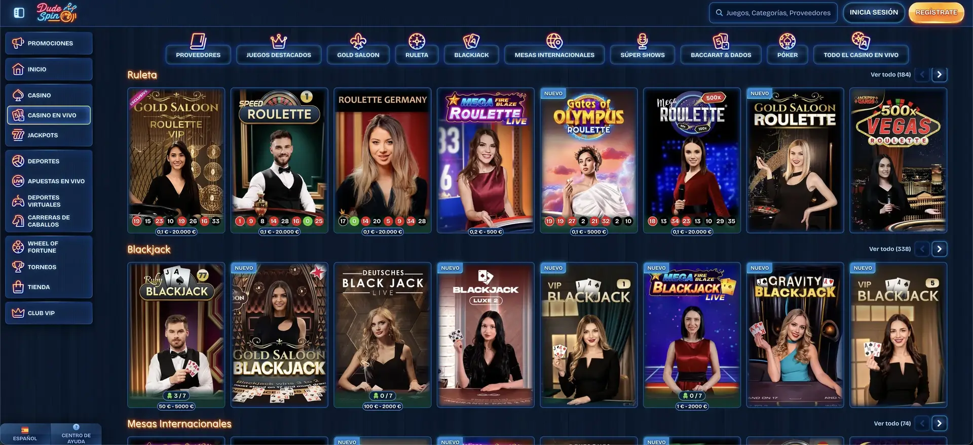 dudespin casino en vivo